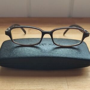 Robert Marc Brown Genuine Horn Eyeglasses with Case